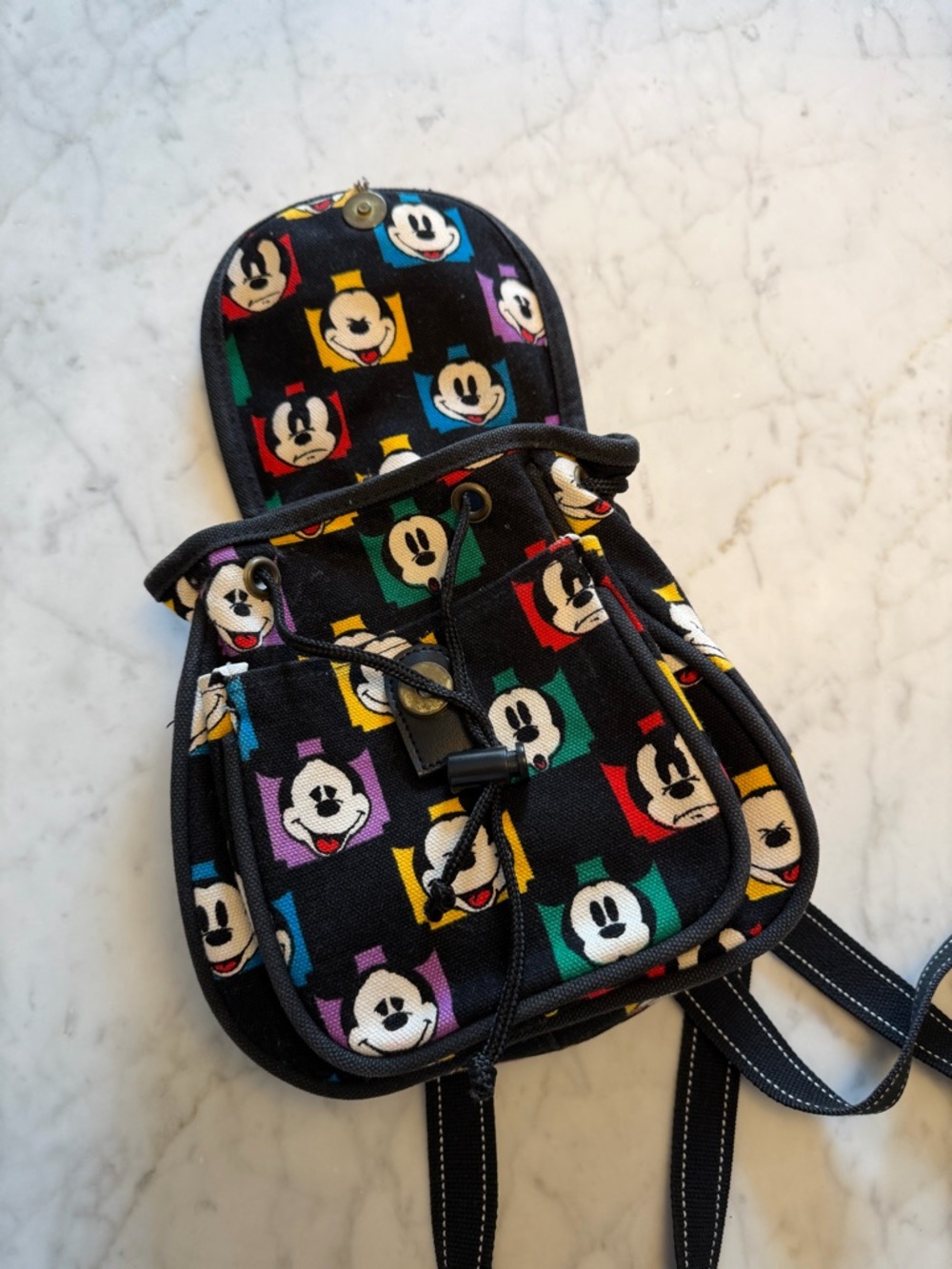 Mickey Mouse Mini canvas checkered Backpack - Picture 3 of 6